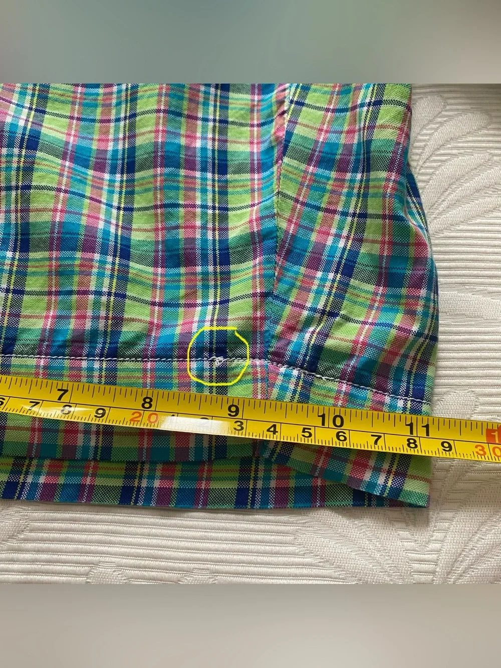 Polo Golf Ralph Lauren Mens Size 36 Blue Green Pink Madras Plaid Shorts